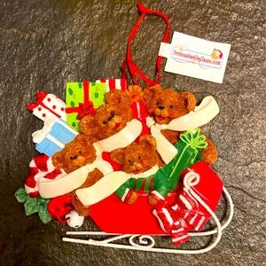 💢PERSONALIZED TEDDYBEARS SLEIGH ORNAMENT💢